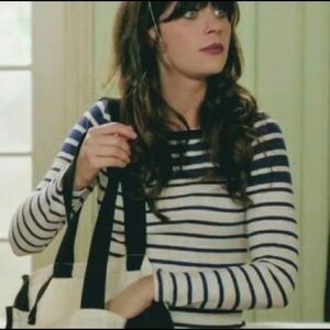 J Crew blue and white striped artist T